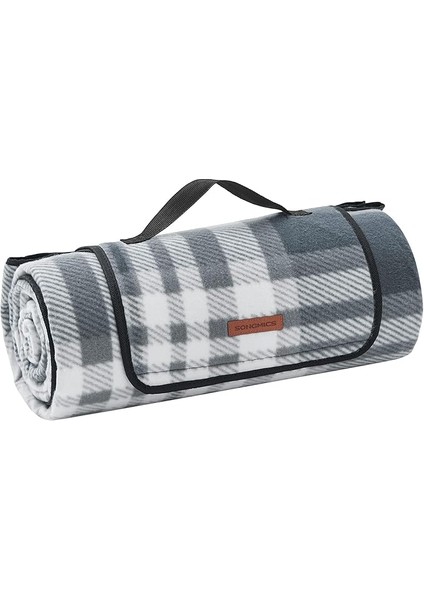 Piknik Örtüsü, 200X200 Cm, Büyük, Kamp Örtüsü, Park, Bahçe, Plaj Için, Su Geçirmez, Makinede Yıkanabilir, Katlanabilir, Gri-Beyaz GCM61GW