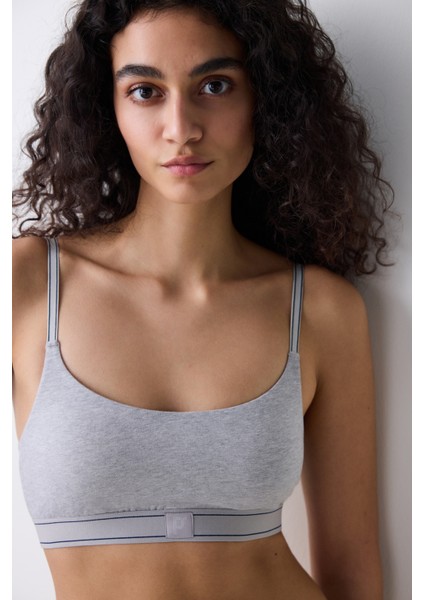 Removable Padded Bra Gri Üst