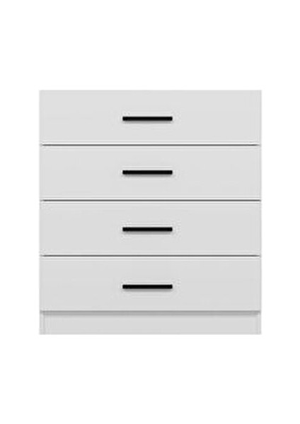 D4001-KALE Beyaz Tv Çekmece Modülü Modern Tasarım 90x100x47 cm Yonga Levha