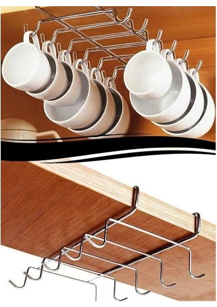 Içi Metal Fincan Askısı, 10 Kancalı,