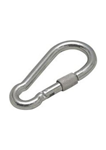 Galvaniz Çelik Kilitli Karabina 6x60 mm Dağcılık ve Tırmanış İçin 2 Adet