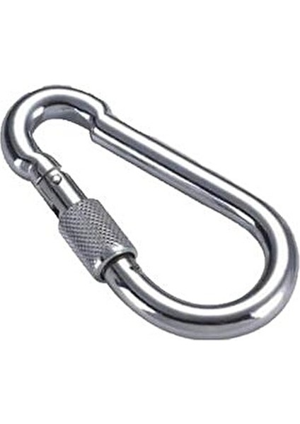Galvaniz Çelik Kilitli Karabina 6x60 mm Dağcılık ve Tırmanış İçin 2 Adet