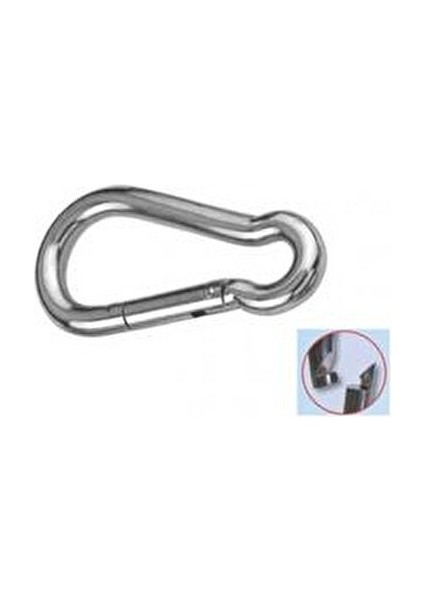 Karabina Yaylı Galvaniz Çelik 5x50 mm Güvenli Bağlantı İçin 2 Adet
