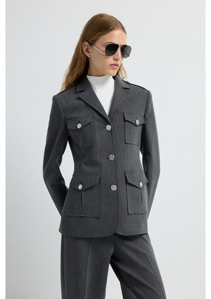 Cep Detaylı Ceket Antrasit 11945578000