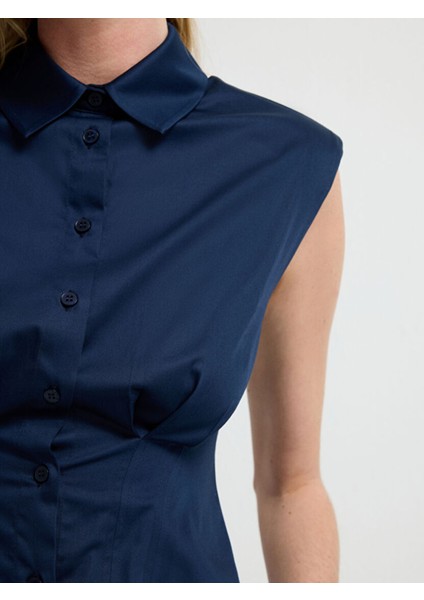 Pile Detaylı Kolsuz Gömlek Lacivert 13044815001 fiyatları