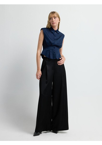 Pile Detaylı Kolsuz Gömlek Lacivert 13044815001 modelleri