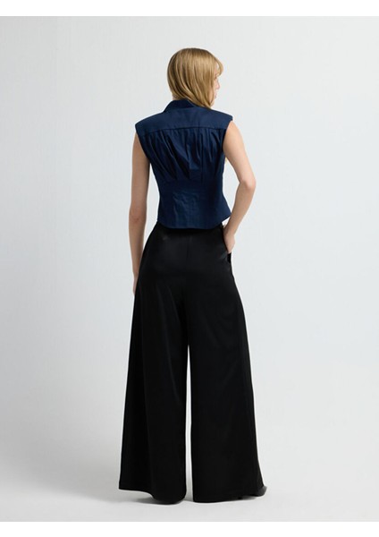 Pile Detaylı Kolsuz Gömlek Lacivert 13044815001 indirimleri