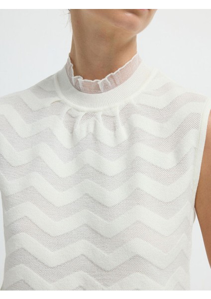 Fırfır Detaylı Triko Bluz Kemik 11545603000 fiyatları