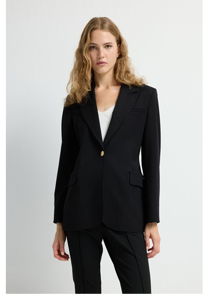 Cep Kapaklı Ceket Siyah 11944306001