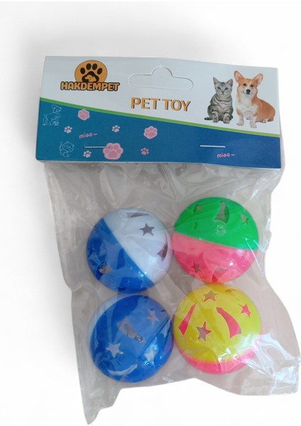 4 Adet Çıngıraklı Evcil Hayvan Oyun Topu MEER1024 modelleri