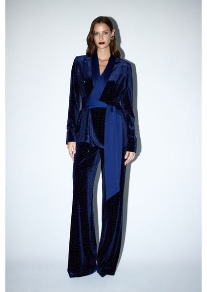 Beli Saten Kadife Pantolon Lacivert 15330204004