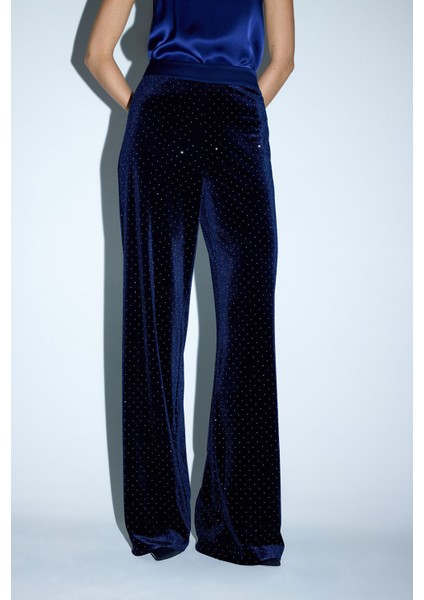 Beli Saten Kadife Pantolon Lacivert 15330204004 modelleri