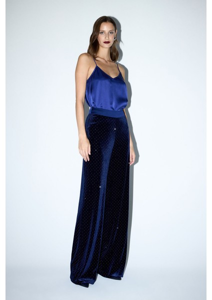 Beli Saten Kadife Pantolon Lacivert 15330204004 fırsatları