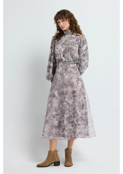 Organze Midi Etek Emp.murdum 12746026000