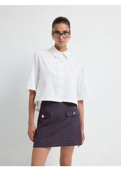 Inci Detaylı Gömlek Beyaz 13044880001