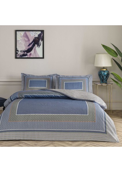 Serenya Saten Çift Kişilik Nevresim Takımı Mavi