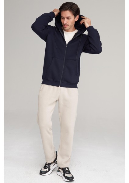 Çetinkaya Mentality 3034 Erkek 3 Iplik Kapüşonlu Fermuarlı Sweatshirt Lacivert fiyatları