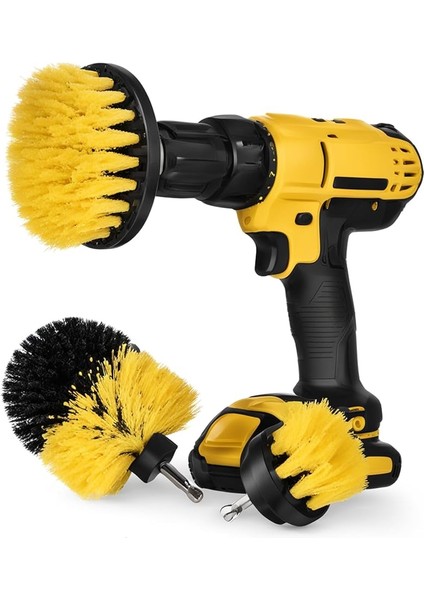 Matkap Ucu Temizleme Fırça Seti 3'lü Çok Amaçlı Temizlik Fırça Seti Matkap Ucuna Takılan Sert Kıllı Fırçalar Banyo Fayans Küvet Lavabo Halı ve Araba Temizliği Için fiyatları