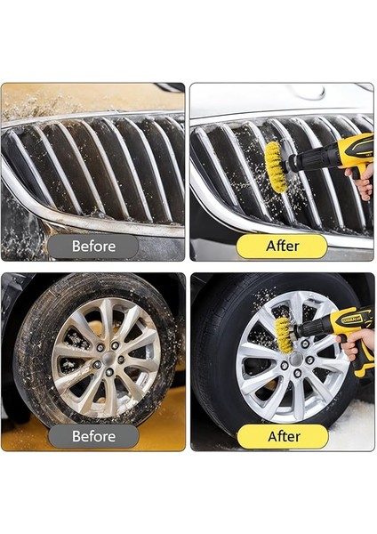 Matkap Ucu Temizleme Fırça Seti 3'lü Çok Amaçlı Temizlik Fırça Seti Matkap Ucuna Takılan Sert Kıllı Fırçalar Banyo Fayans Küvet Lavabo Halı ve Araba Temizliği Için modelleri