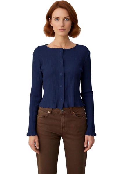 Kadın Vücuda Oturan Düğmeli Esnek Triko Üst Kaliteli Şık Rahat Modern Zarif Günlük fiyatları