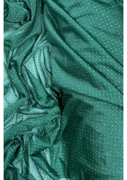 Litaetrend Yağmur Damlası Simli Abiye Elbise Şallık Tül Kumaş Zümrüt Yeşili 41-K fiyatları