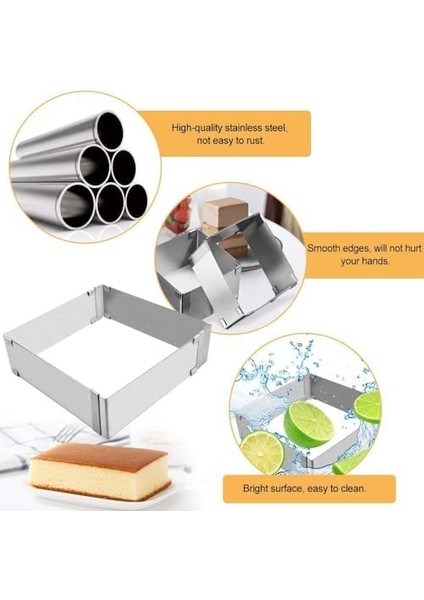 Paslanmaz Çelikten Ayarlanabilir Kek ve Pasta Kalıbı,kare ve Dikdörtgen Ayarlanabilir Kek Kabı,ayarlı Ekmek Kalıbı,pastacılık ve Dekokrasyon Için Çelik Paslanmaz Ayarlı Kek Kalıbı modelleri