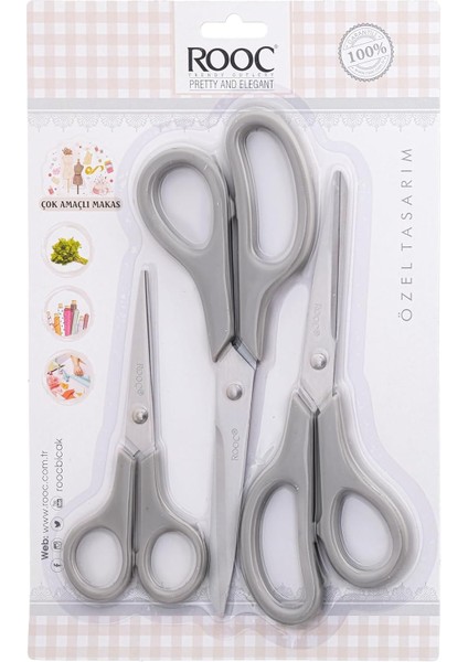 Premium Serisi Ergonomik Saplı Çelik Gıdaya Temasa Uygun 3'lü Set Mutfak, Mavi