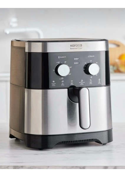 Inox Ekstra Büyük Hacim 8 Kişilik Airfryer, Zaman Ayarlı 9 Litre Kolay Temizleme Özellikli 1900 Watt indirimleri