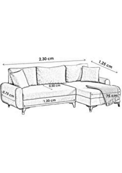 Eviana Corner Flavia Puf Modern Tasarım Rahat Kullanım İçin Şık 80x40 cm Antrasit