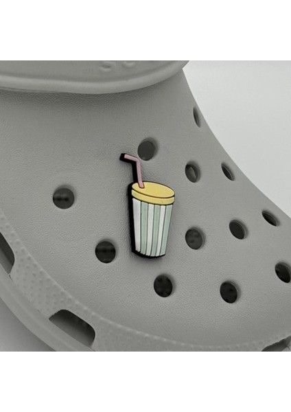 Terlik Süsü ve Aksesuarı , Çanta Süsü – Jibbitz Pipetli Çizgili Bardak Görsel Figür Aksesuar