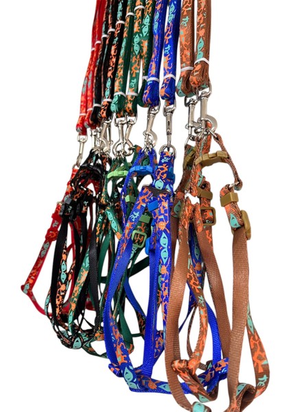 Desenli Kedi & Küçük Köpek Göğüs Tasması Seti – Ayarlanabilir Gezdirme Kayışı ile fiyatları