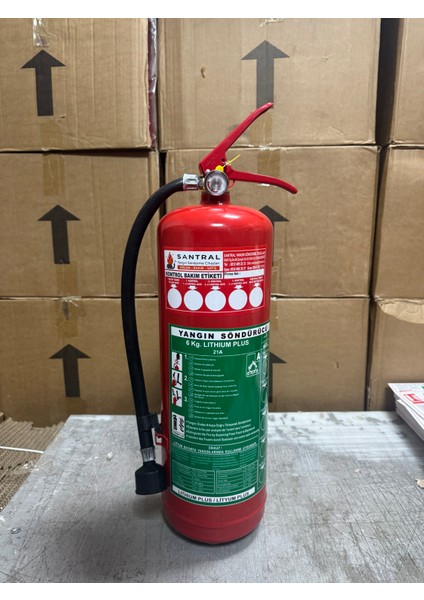 6 kg Bioversal Lithium Plus Batarya ve Elektik Yangını Için Uygun Fosforlu Levha Kullanma Talimatı Askı Aparatı ve 3m N95 Maske Dahil