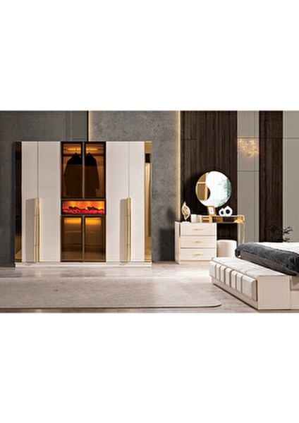 MDF Alyans Yatak Odası Takımı Modern Tasarım 200 cm Yatak Boyu ile