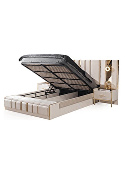 MDF Alyans Yatak Odası Takımı Modern Tasarım 200 cm Yatak Boyu ile