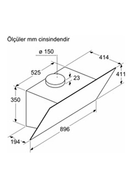 DWK97PJ20T Davlumbaz Duvar Tipi Beyaz 90 cm 400 m3/sa Yüksek Emiş Gücü
