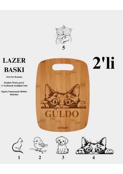 Bambu Chop 2'li Kesme Tahtası Özel Isimli Tasarımlı Özel Isimli Tasarımlı fiyatları