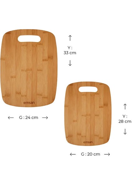 Bambu Chop 2'li Kesme Tahtası Özel Isimli Tasarımlı Özel Isimli Tasarımlı modelleri