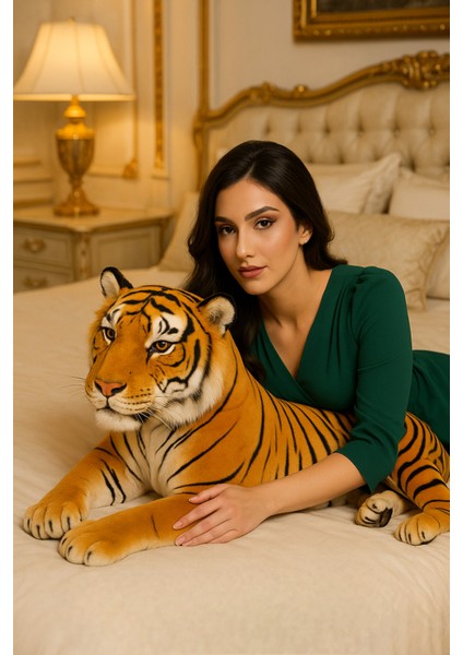 100 cm Dev Boy Peluş Kaplan Oyuncak – Gerçekçi Tasarım, Yumuşak Kumaş fırsatları