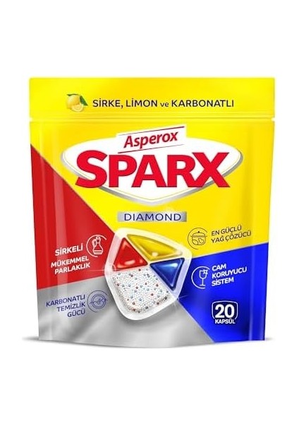 Asperox Sparx Bulaşık Makinesi Kapsülü 20&apos;li fiyatları