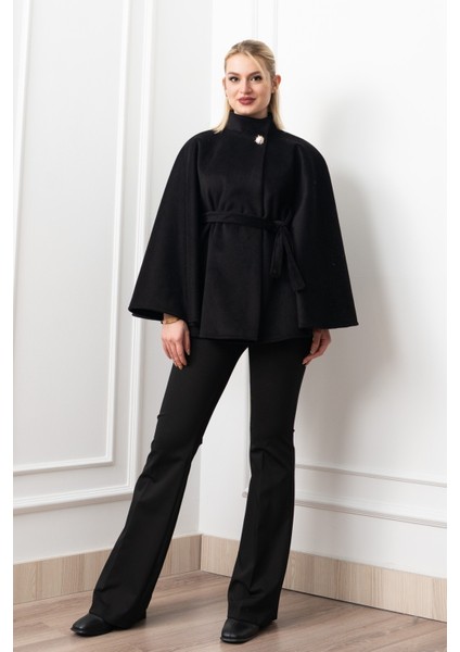 Kaşe Kuşaklı Dik Yaka Panço 2626 fiyatları