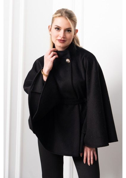 Kaşe Kuşaklı Dik Yaka Panço 2626 modelleri