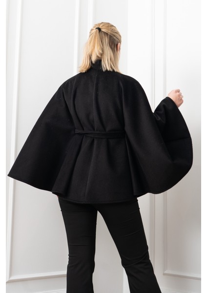 Kaşe Kuşaklı Dik Yaka Panço 2626 fırsatları