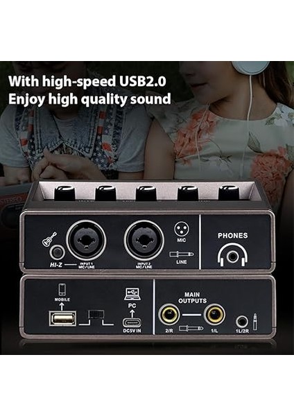 Ses Arayüzü Profesyonel Kayıt Xlr O Arayüz Dsp Reverb 48V Phan Güç Ses Kartı 16BIT/48KHZ Çözünürlük Müzik Kaydı Için Tak ve Çalıştır Çevrimiçi Karaoke Vokal Kaydı fırsatları