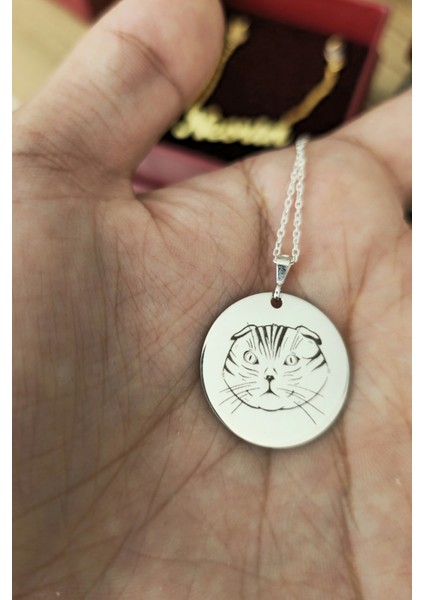 925 Ayar Gümüş Kedi Figürlü Kolye