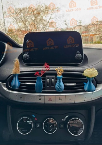 4'lü Set Araç İçi Dekorasyon Araç Süsü Mini Saksı