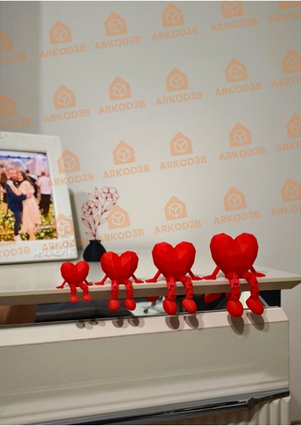 4'lü Sevimli Kalp Seti-3d Özel Tasarım fiyatları