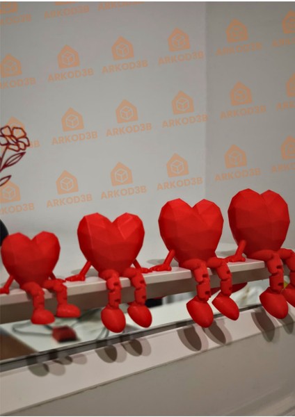 4'lü Sevimli Kalp Seti-3d Özel Tasarım fırsatları