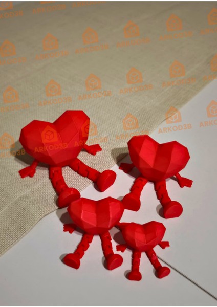 4'lü Sevimli Kalp Seti-3d Özel Tasarım indirimleri