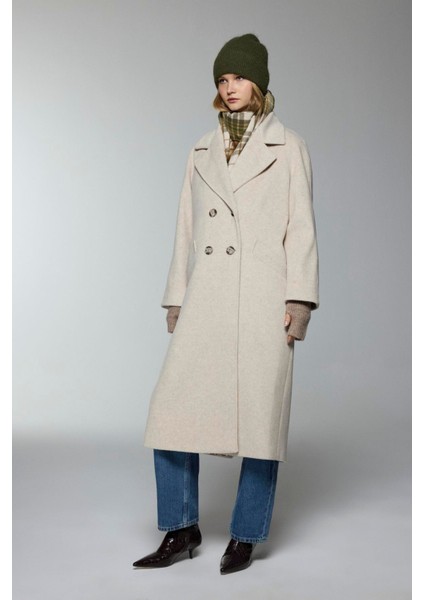 Kruvaze Yaka Cep Detaylı Kaşe Kaban indirimleri