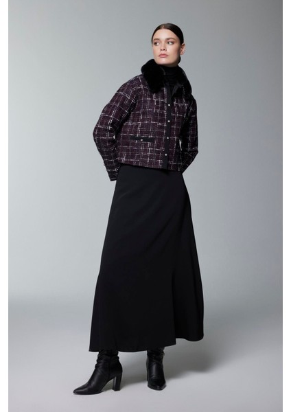 Kürk Yaka Düğme Detaylı Ikili Takım modelleri